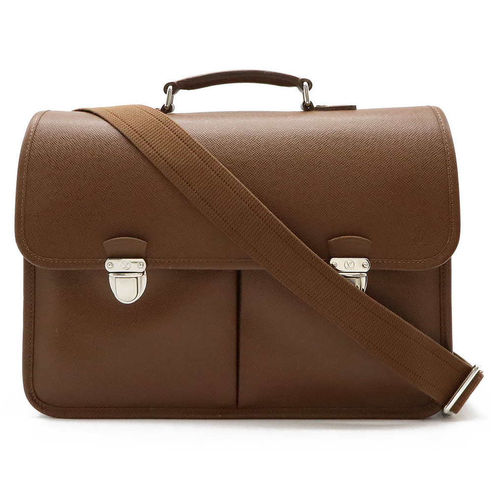 LOUIS VUITTON Taiga Anton Briefcase Business Bag Shoulder Brown